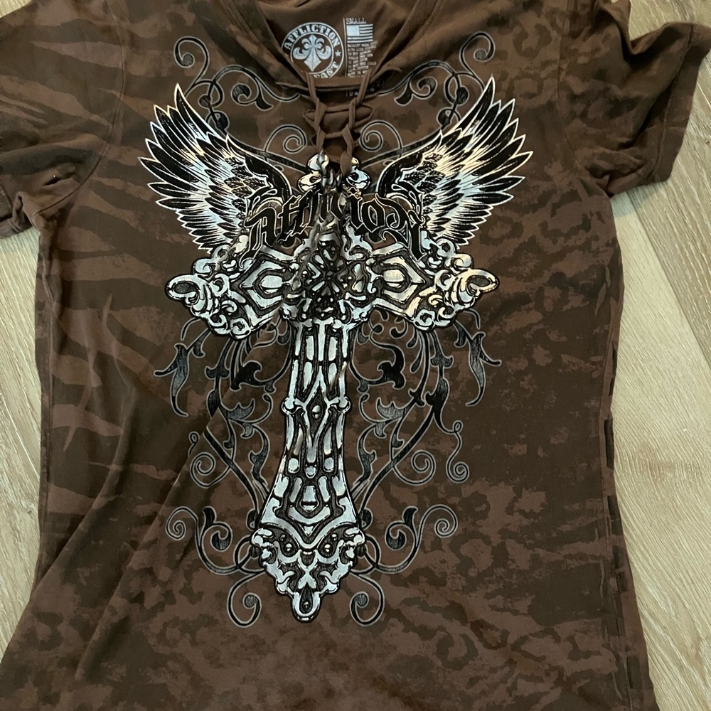 Affliction Brown Graphic Tee